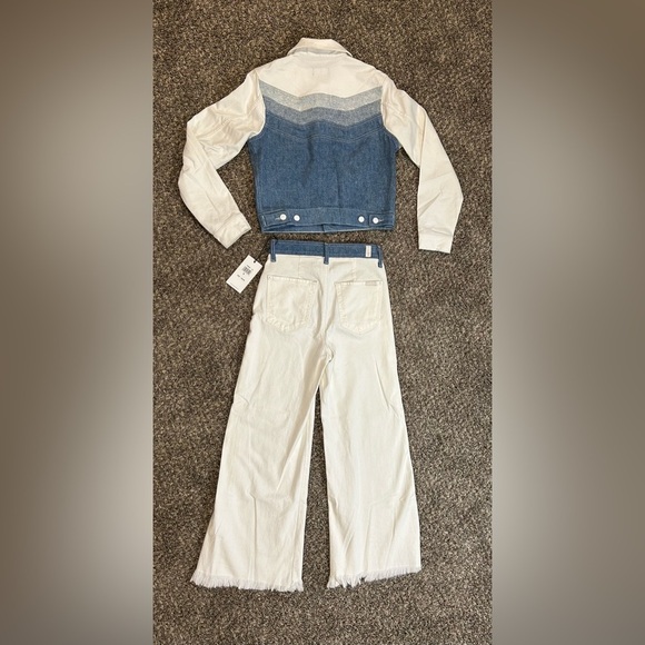 New 7 For All Mankind Tricolor Stitched Denim Jacket and Pant Outfit. - Picture 13 of 13
